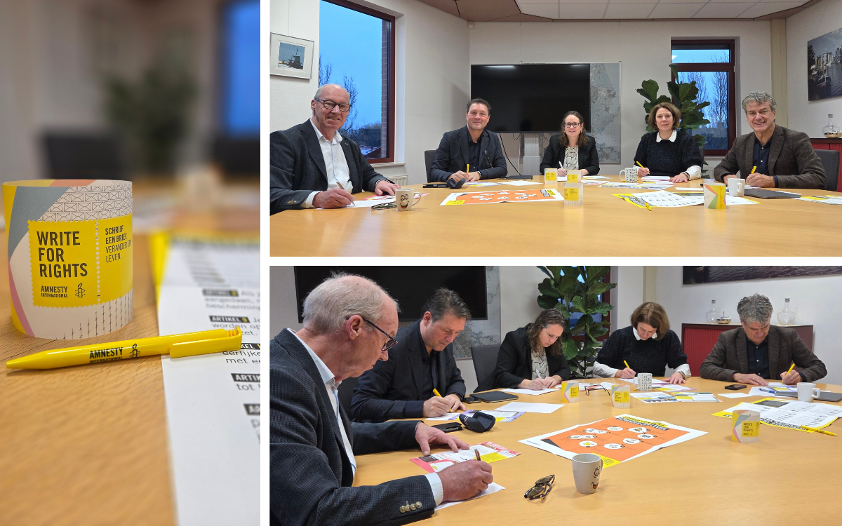 Het college schrijft de eerste brieven voor Write for Rights