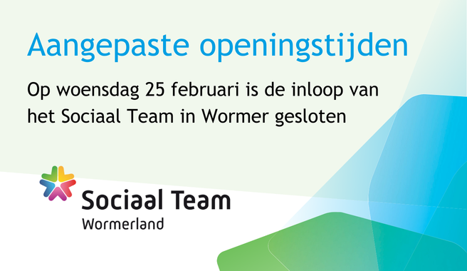 Sociaal Team op woensdag 25 februari gesloten