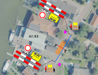 situatieschets wegafsluiting ter hoogte van Dorpsstraat 93 Oostknollendam